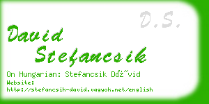 david stefancsik business card